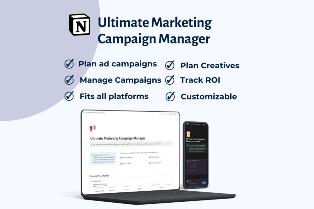 Ultimate Marketing Campaign Manager Notion Template PreCreates