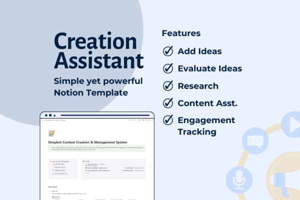 simplest content creation and management system notion template